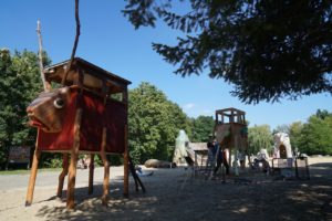 construction playground item wooden animal